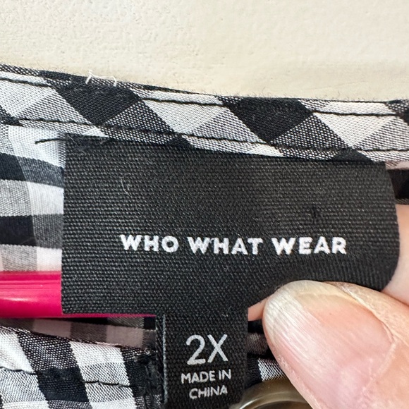 Black and White Gingham Women's Top - Picture 5 of 5